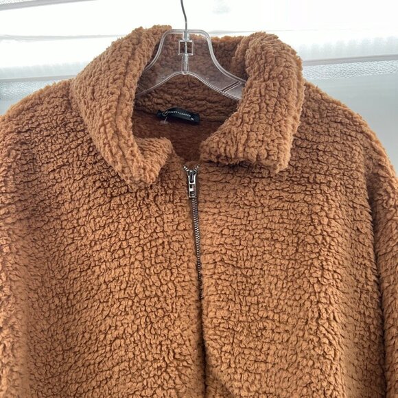 Pretty Garden Women's Sherpa Fleece Coat Full Zip Brown Size XL - Picture 2 of 9